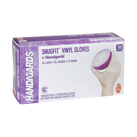 Handgards Snugfit Vinyl Powder Free XX-Large Glove, 10 x 100 x 100 each Case - Disposables