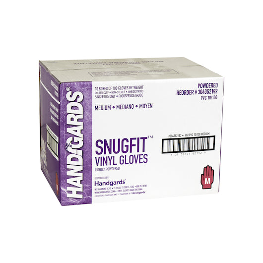 Handgards Snugfit Vinyl Lightly Powdered Medium Glove, 10 x 100 x 100 each Case - DOT product image 5