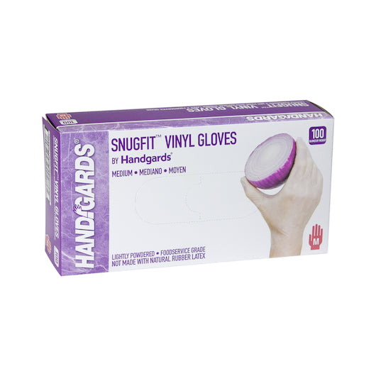 Handgards Snugfit Vinyl Lightly Powdered Medium Glove, 10 x 100 x 100 each Case - Disposables