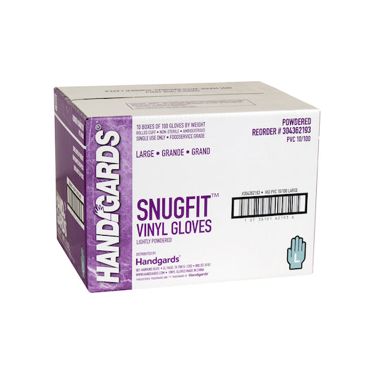 Handgards Snugfit Vinyl Lightly Powdered Large Glove, 10 x 100 x 100 each Case - DOT product image 5