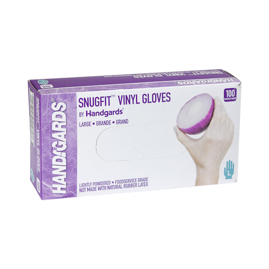 Handgards Snugfit Vinyl Lightly Powdered Large Glove, 10 x 100 x 100 each Case - Disposables