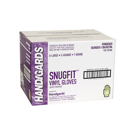 Handgards Snugfit Vinyl Lightly Powdered Extra Large Glove, 10 x 100 x 100 each Case - DOT product image 5