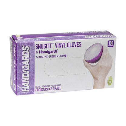 Handgards Snugfit Vinyl Lightly Powdered Extra Large Glove, 10 x 100 x 100 each Case - Disposables