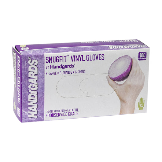 Handgards Snugfit Vinyl Lightly Powdered Extra Large Glove, 10 x 100 x 100 each Case - Disposables