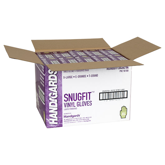 Handgards Snugfit Vinyl Lightly Powdered Extra Large Glove, 10 x 100 x 100 each Case - DOT product image 4