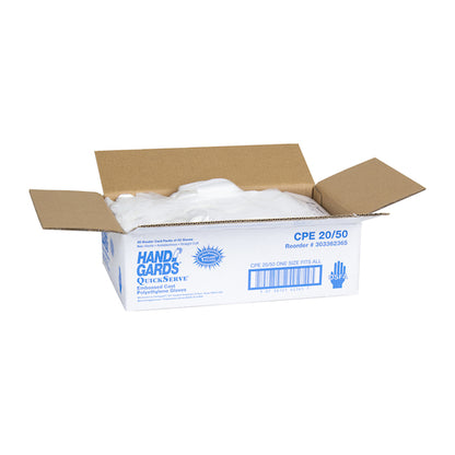 Handgards DISPOSABLE POLY LOOSE FITTING CLEAR POWDER FREE GLOVES, 20 x 50 x 50 each Case - DOT product image 5