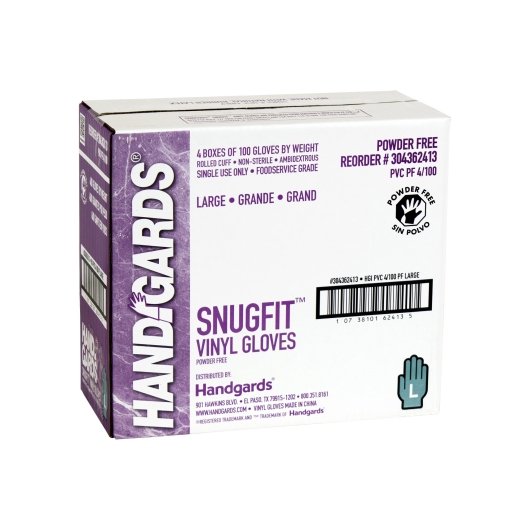 Glove (Poly Vinyl Snugfit Vinyl Powder Free Large Glove, 4 x 100 x 100 each Case - DOT product image 6