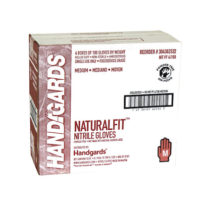 Handgards Naturalfit Nitrile Blue Powder Free Medium Glove, 4 x 100 x 100 each Case - DOT product image 2