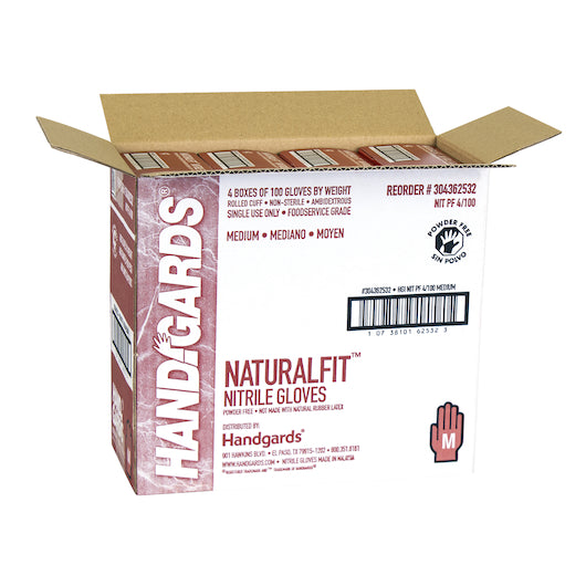 Handgards Naturalfit Nitrile Blue Powder Free Medium Glove, 4 x 100 x 100 each Case - DOT product image 4