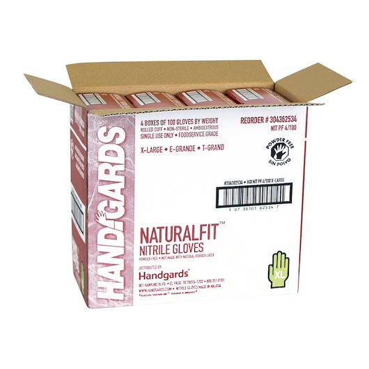 Handgards Naturalfit Nitrile Blue Powder Free Extra Large Glove, 4 x 100 x 100 each Case - DOT product image 4