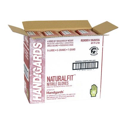 Handgards Naturalfit Nitrile Blue Powder Free Extra Large Glove, 4 x 100 x 100 each Case - DOT product image 4