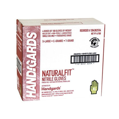 Handgards Naturalfit Nitrile Blue Powder Free Extra Large Glove, 4 x 100 x 100 each Case - DOT product image 3