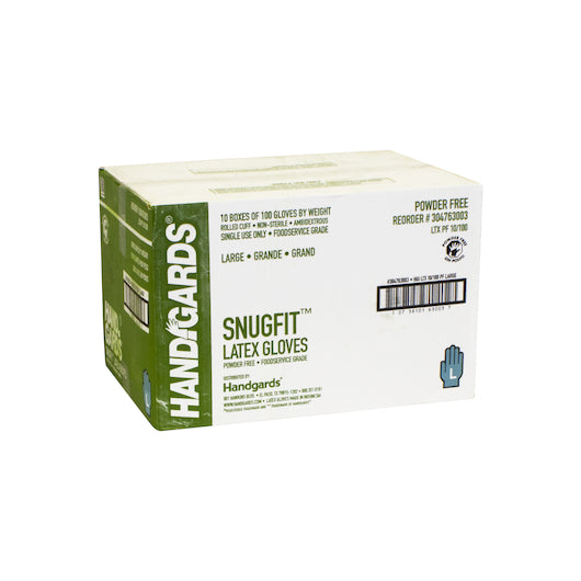Handgards Snugfit Latex Powder Free Large Glove, 10 x 100 x 100 each Case - DOT product image 2