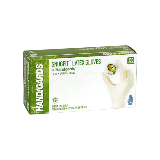 Handgards Snugfit Latex Powder Free Large Glove, 10 x 100 x 100 each Case - Disposables