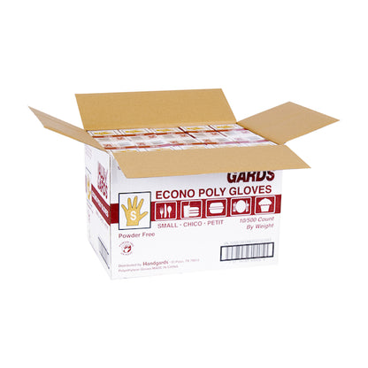 Handgards Wrist Length DISPOSABLE LOOSE FITTING POLY CLEAR PF Small GLOVES, 10 x 500 x 500 each Case - DOT product image 5
