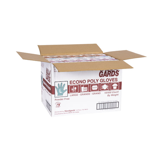 Valugards DISPOSABLE LOOSE FITTING POLY CLEAR PF Large GLOVES, 10 x 500 x 500 each Case - DOT product image 2
