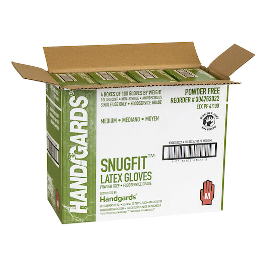 Glove (Latex Disposable Snugfit Latex Powder Free Medium Glove, 4 x 100 x 100 each Case - DOT product image 3