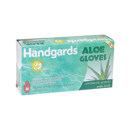 Handgards Synthetic with Aloe Powder Free Medium Gloves, 4 x 100 x 100 each Case - Disposables