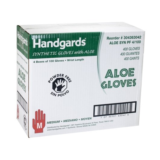 Handgards Synthetic with Aloe Powder Free Medium Gloves, 4 x 100 x 100 each Case - DOT product image 7