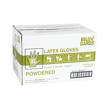 Handgards Valugard Powder Latex Powdered Extra Large Glove, 10 x 100 x 100 each Case - DOT product image 2