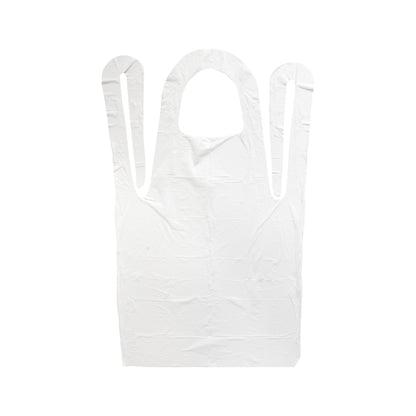 Valugards 24X42 Economy Poly Embossed White Light Duty Apron, 10 x 100 x 100 each Case - Foodservice Apparel