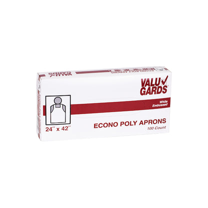 Valugards 24X42 Economy Poly Embossed White Light Duty Apron, 10 x 100 x 100 each Case - GS1 inner-pack image
