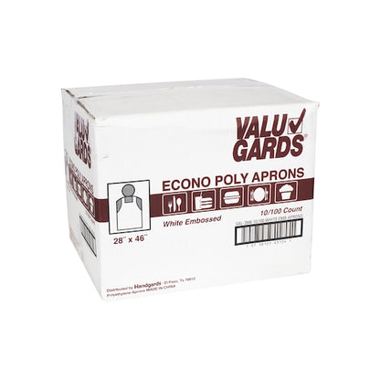 Handgards Valugard White APRON ECONOMY POLY WHITE EMBOSSED LIGHT DUTY 28X46, 10 x 100 x 100 each Case - DOT product image 3