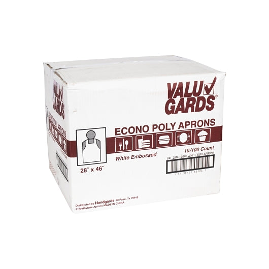 Handgards Valugard White APRON ECONOMY POLY WHITE EMBOSSED LIGHT DUTY 28X46, 10 x 100 x 100 each Case - DOT product image 4