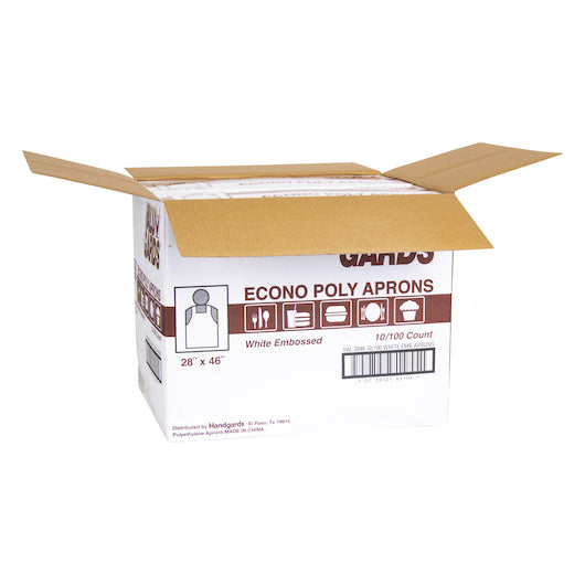 Handgards Valugard White APRON ECONOMY POLY WHITE EMBOSSED LIGHT DUTY 28X46, 10 x 100 x 100 each Case - DOT product image 5
