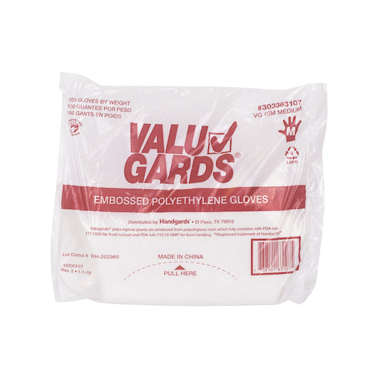 Glove Poly Clear Disposable Loose Fitting Poly Clear Pf Medium Gloves, 10 x 10 x 100 each Case - Disposables