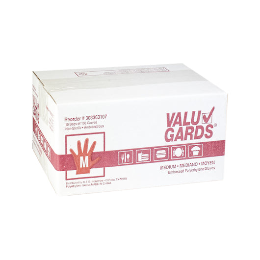 Glove Poly Clear DISPOSABLE LOOSE FITTING POLY CLEAR PF Medium GLOVES, 10 x 10 x 100 each Case - DOT product image 2