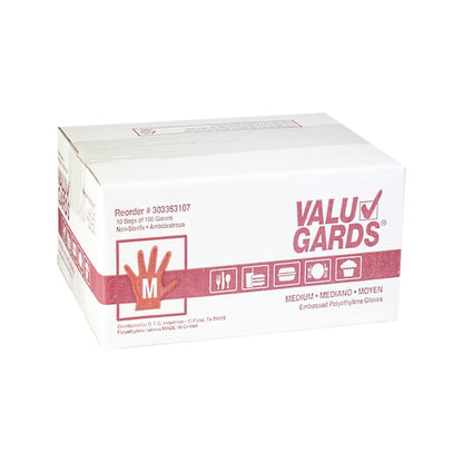 Glove Poly Clear DISPOSABLE LOOSE FITTING POLY CLEAR PF Medium GLOVES, 10 x 10 x 100 each Case - DOT product image 2