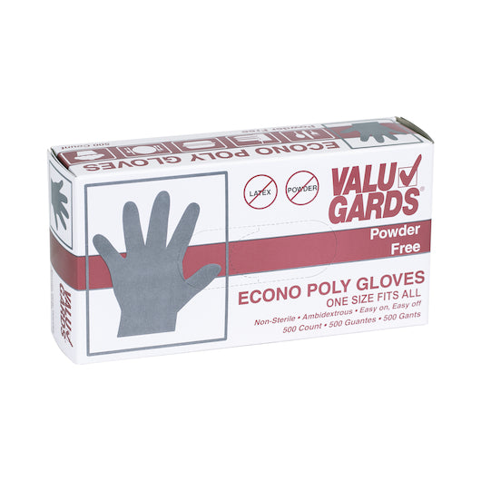 Valugards Poly Clear One Size Fits All Glove, 4 x 500 x 500 each Case - Disposables