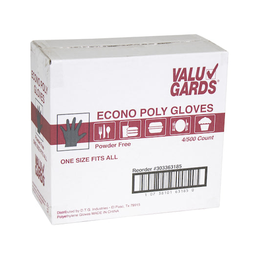 Valugards Poly Clear One Size Fits All Glove, 4 x 500 x 500 each Case - DOT product image 7