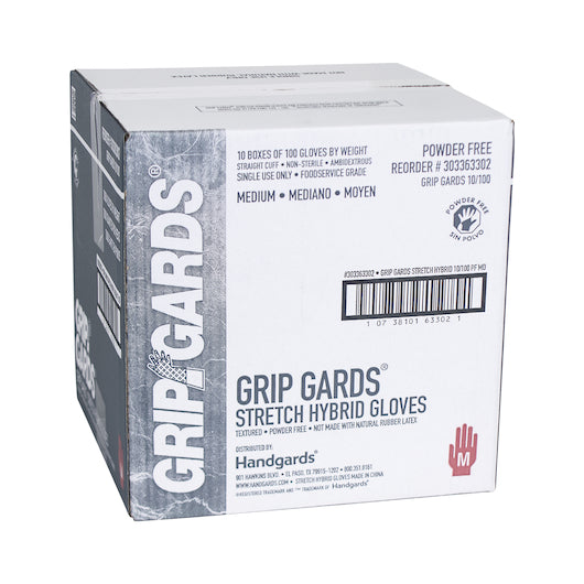 Grip Gards Nitrile/Vinyl Hybrid Clear Form-Fitting Stretch Powder Free Medium Glove, 10 x 100 x 100 each Case - image 2