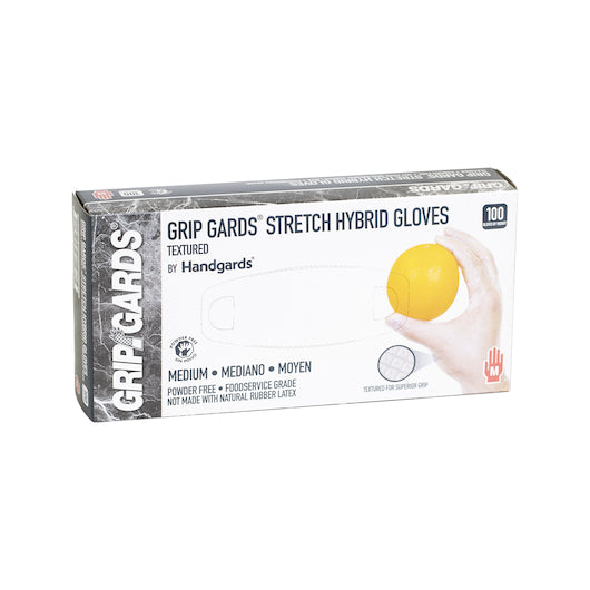 Grip Gards Nitrile/Vinyl Hybrid Clear Form-Fitting Stretch Powder Free Medium Glove, 10 x 100 x 100 each Case