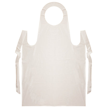 Neatgards Light Duty Embossed White Poly Apron, 1 x 100 x 100 each Case - Foodservice Apparel