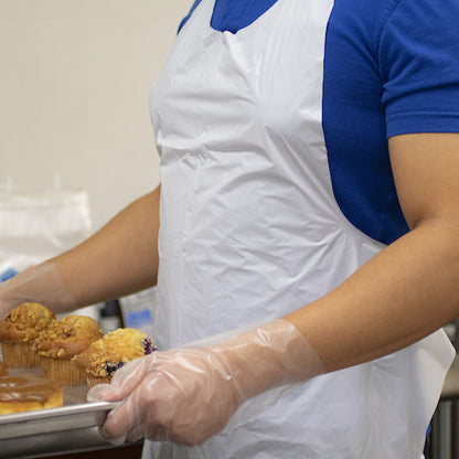 Neatgards Light Duty Embossed White Poly Apron, 1 x 100 x 100 each Case - DOT product image 2