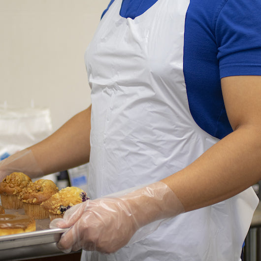 Neatgards Light Duty Embossed White Poly Apron, 1 x 100 x 100 each Case - DOT product image 2
