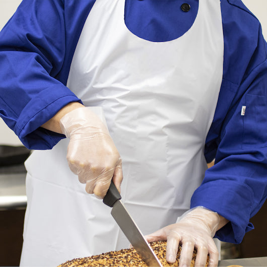 Handgards Heavy Duty Embossed White Poly Apron, 1 x 100 x 100 each Case - DOT product image 2