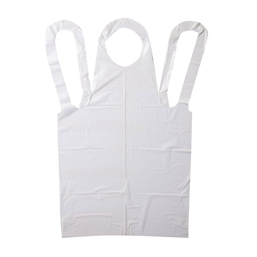 Hgi Heavy Duty Smooth White Poly Apron, 1 x 100 x 100 each Case - Foodservice Apparel