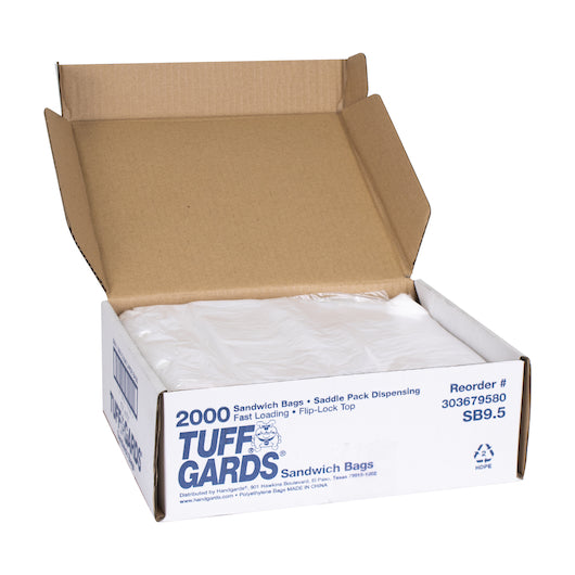 Tuffgards High Density Clear Saddle Sandwich Bag 7.5 x 7.5, 1 x 2000 x 2000 each Case - Food Wrap Bags