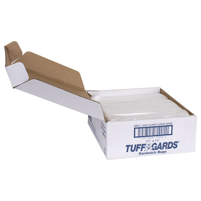 Bag Clear High Density Clear Saddle Sandwich Bag 7.5 x 7.5, 1 x 2000 x 2000 each Case - GS1 open-case image