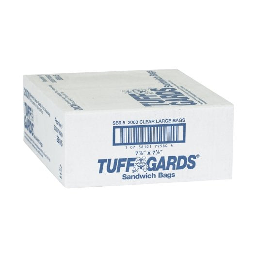 Bag Clear High Density Clear Saddle Sandwich Bag 7.5 x 7.5, 1 x 2000 x 2000 each Case - GS1 closed shipping case image