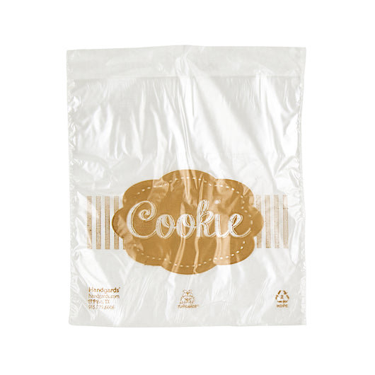 Handgards 5.5 Inch X 5.5 Inch High Density Clear Saddle Printed Cookie Bag, 1 x 2000 x 2000 each Case - Food Wrap Bags