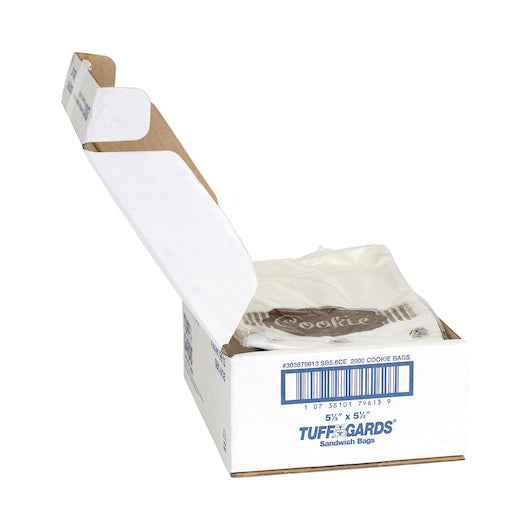 Handgards 5.5 Inch X 5.5 Inch High Density Clear Saddle Printed Cookie Bag, 1 x 2000 x 2000 each Case - DOT product image 5