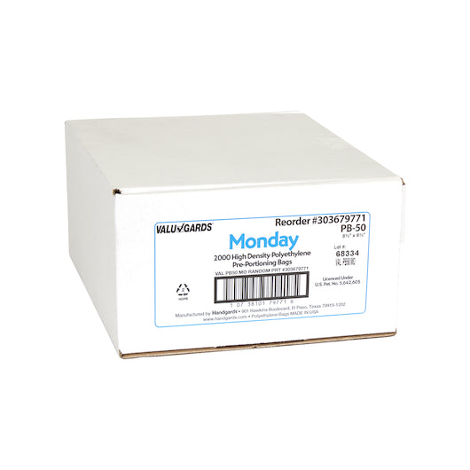 Valugards Bag High Density Saddle Preportion Bag Printed Monday Blue, 1 x 2000 x 2000 each Case - DOT product image 2