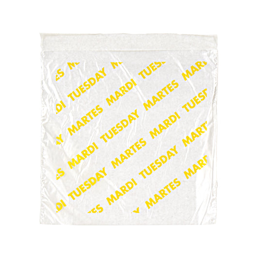 Valugards Bag High Density Saddle Preportion Bag Printed Tuesday Yellow, 1 x 2000 x 2000 each Case - Food Wrap Bags