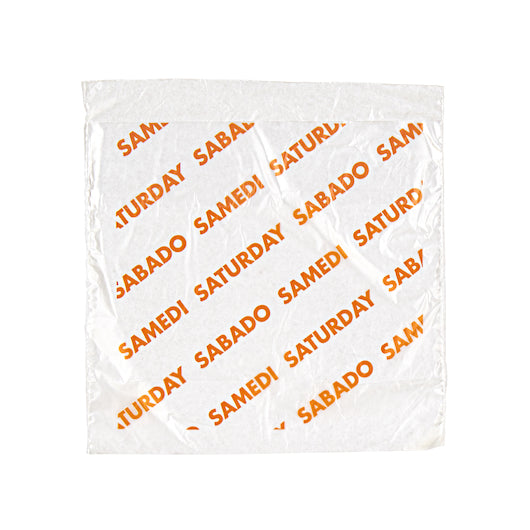 Handgards Hgi High Bag High Density Preportion Bag Printed Saturday Orange, 1 x 2000 x 2000 each Case - Food Wrap Bags