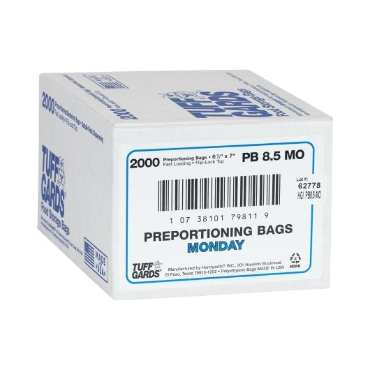 Handgards 2M High Density Blue Monday Preportioning Bag, 1 x 2000 x 2000 each Case - DOT product image 3